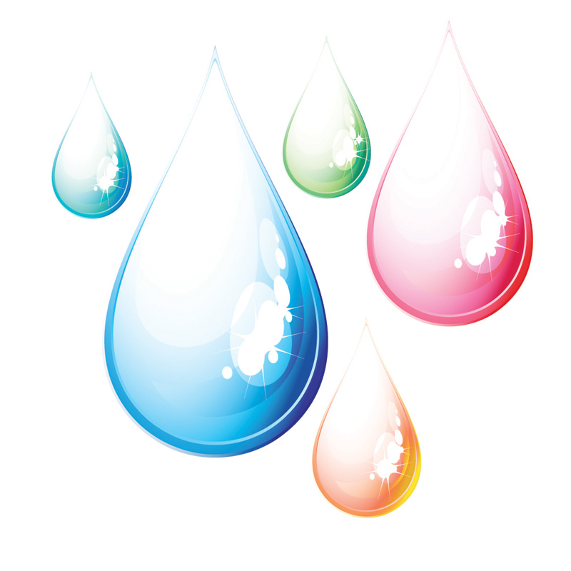Drops of water droplets vector blisters Free Vector 
