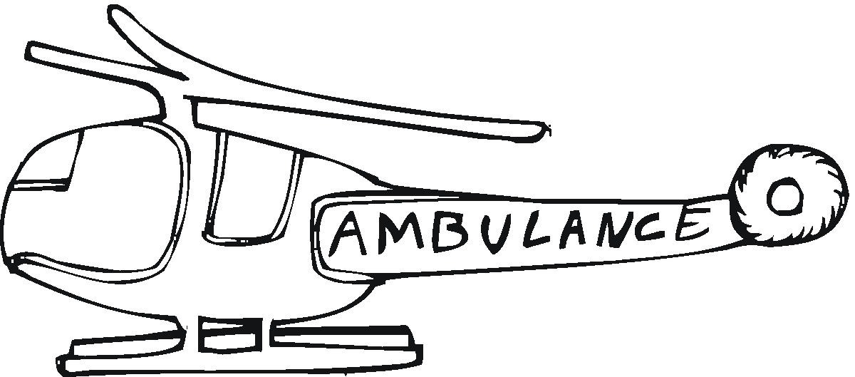 Ambulance Helicopter 911 Coloring Online | Super Coloring