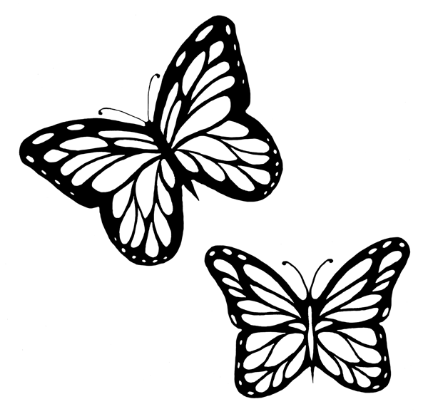 Free Butterflies Black And White Outline, Download Free Butterflies