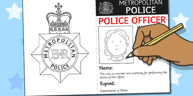 Police Identity Badge Role Play Template Police Id
