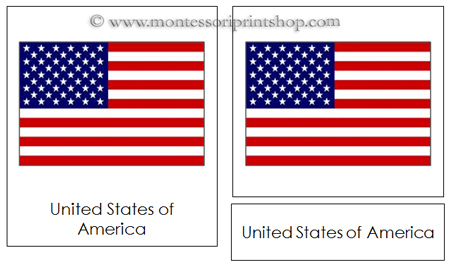 North American Flag Cards - Printable Montessori Geography Materials