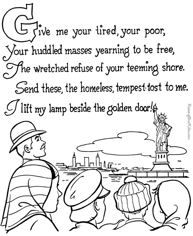 The Statue of Liberty coloring pages for kids 072 | History 