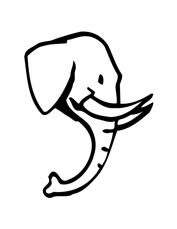 Elephant head Colouring Pages