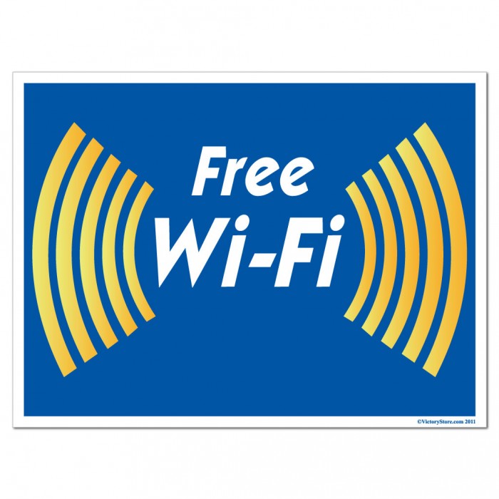 Full Color Free Wifi Sign or Sticker - #