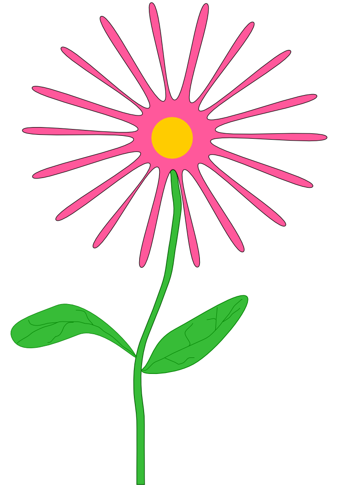 OnlineLabels Clip Art - Whimsical Pink Flower
