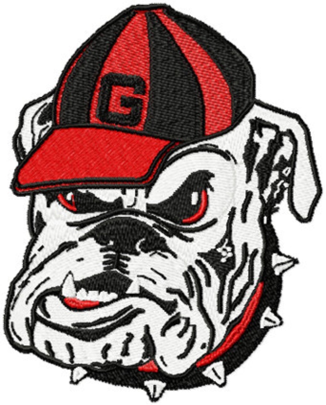 Georgia Bulldogs Logo Football Machine Embroidery Design In 4 