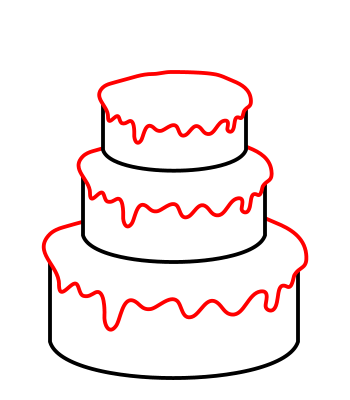 Drawing a cartoon cake