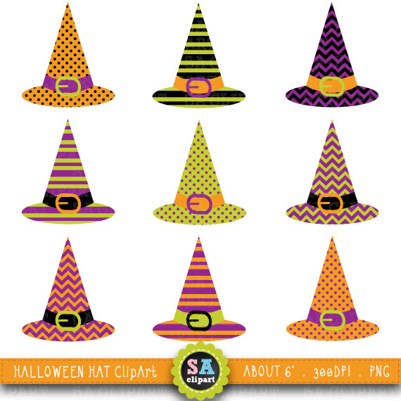 Holloween Hat ClipArt HALLOWEEN CLIP ART by SAClipArt on Etsy