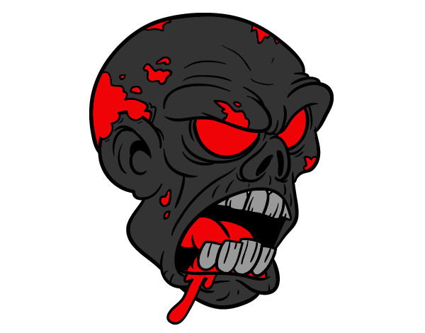 Zombie Head Monsters Painted By Heavenly image - vector clip art 