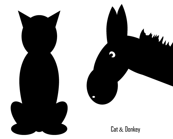 Free Vector Cat and Donkey Silhouettes | Download Free Vector Graphics