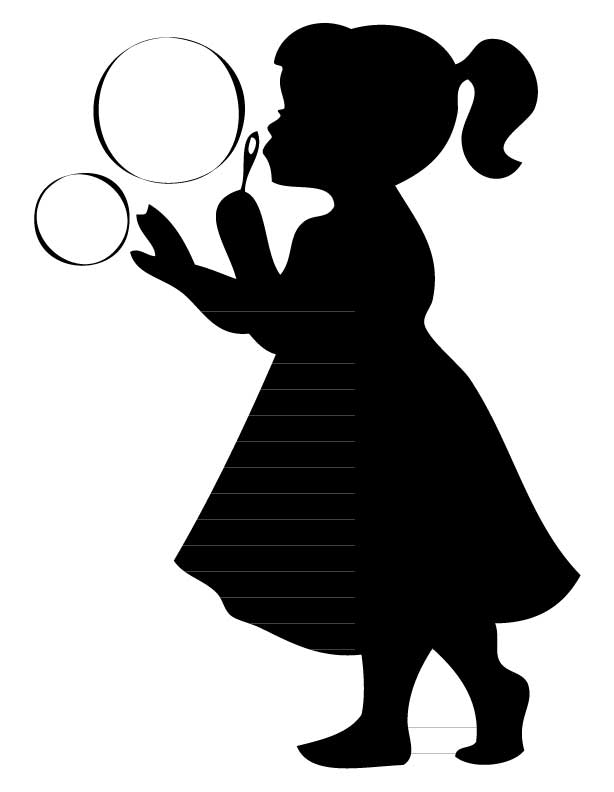Girl Blowing Bubbles Silhouette [kid853] - $12.00 : iStickerthat 