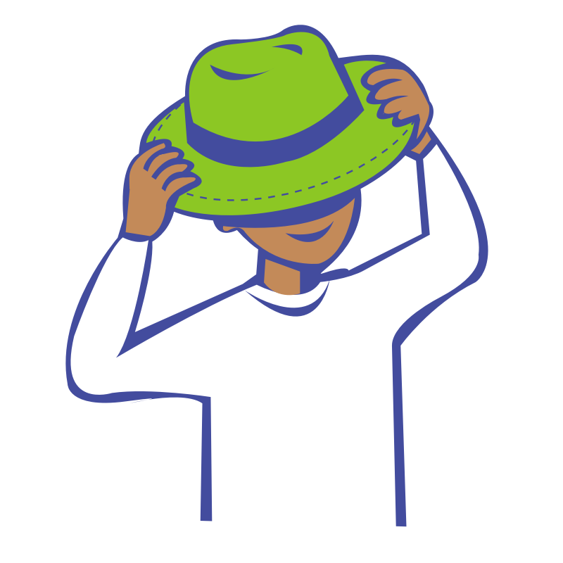 Clipart - put on hat