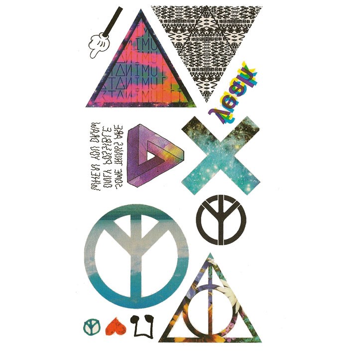 Peace Love  Music Temporary Tattoos | Seasons Online