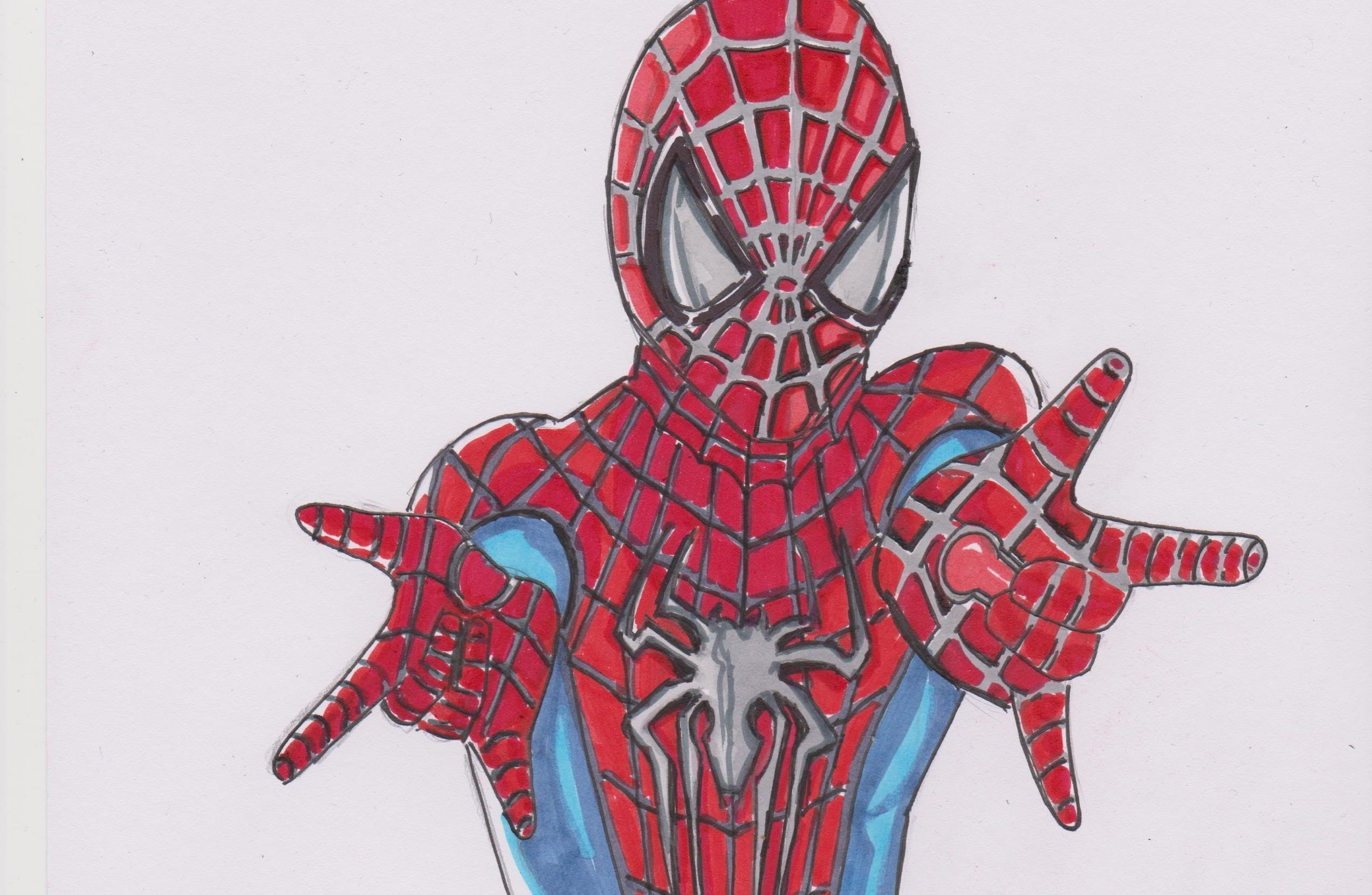 Clip Arts Related To : easy marvel characters drawing. view all Spiderman D...