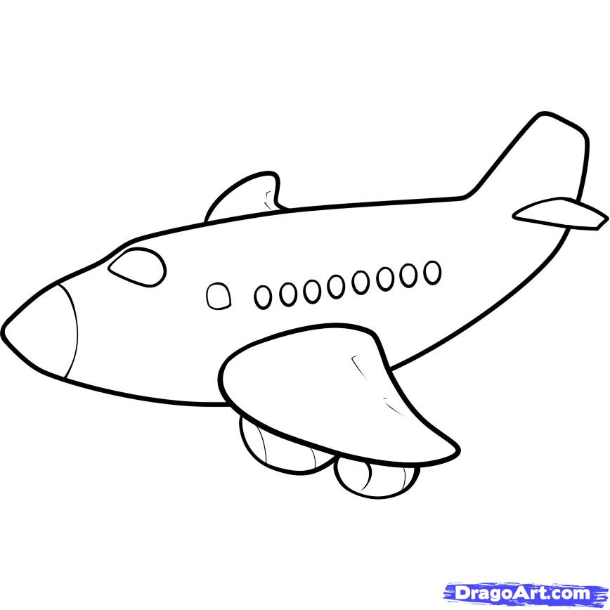How to Draw a Plane for Kids, Step by Step, Airplanes 