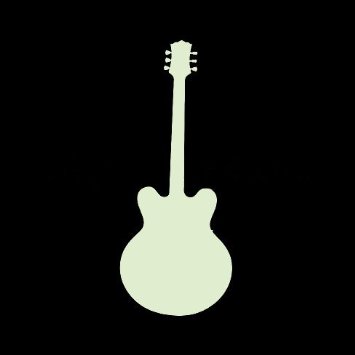 : Custom Semi-Hollow Body Guitar Silhouette Vinyl Decal 