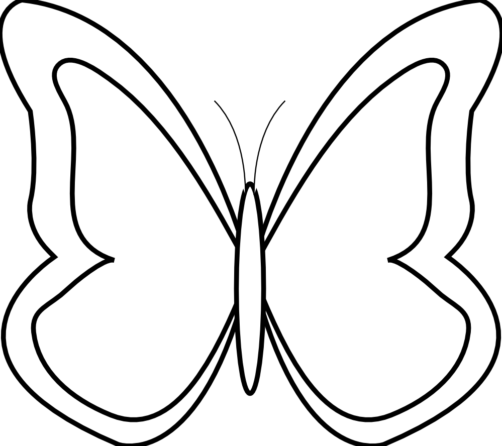 Free Simple Butterfly Black And White, Download Free Simple Butterfly