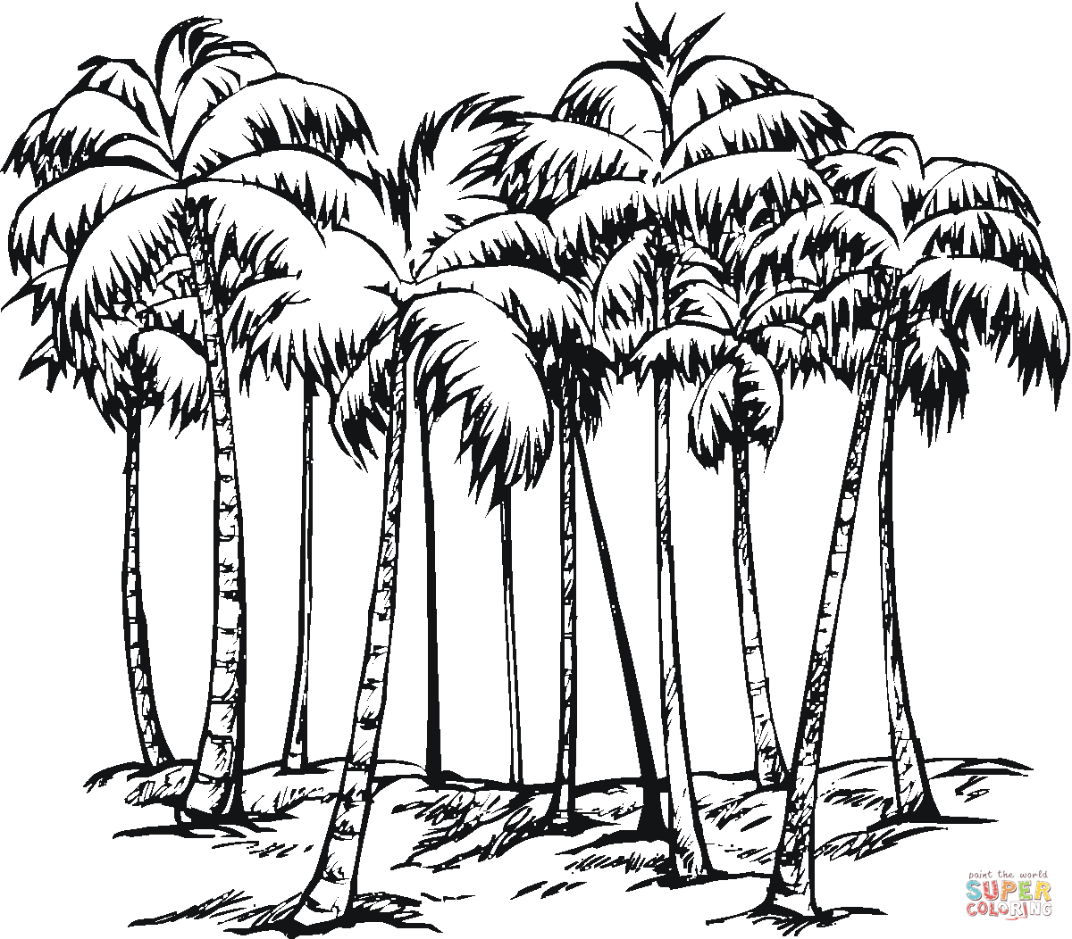 Some of Coconut Palms Coloring page | Free Printable Coloring Pages