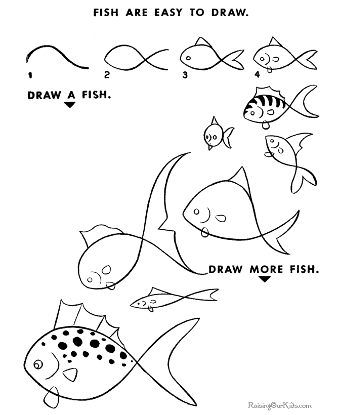how to draw fish} | {mini-me learning + fun} | Clipart library