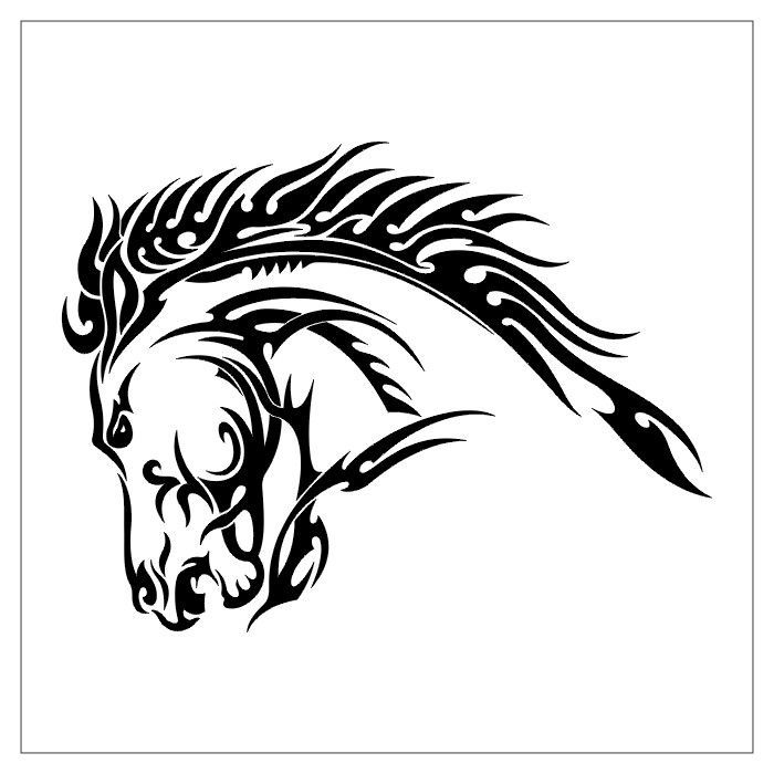 Horse Tattoo, Bronco Tattoo Stencil | Tattoo Ideas - Tattoo Making 