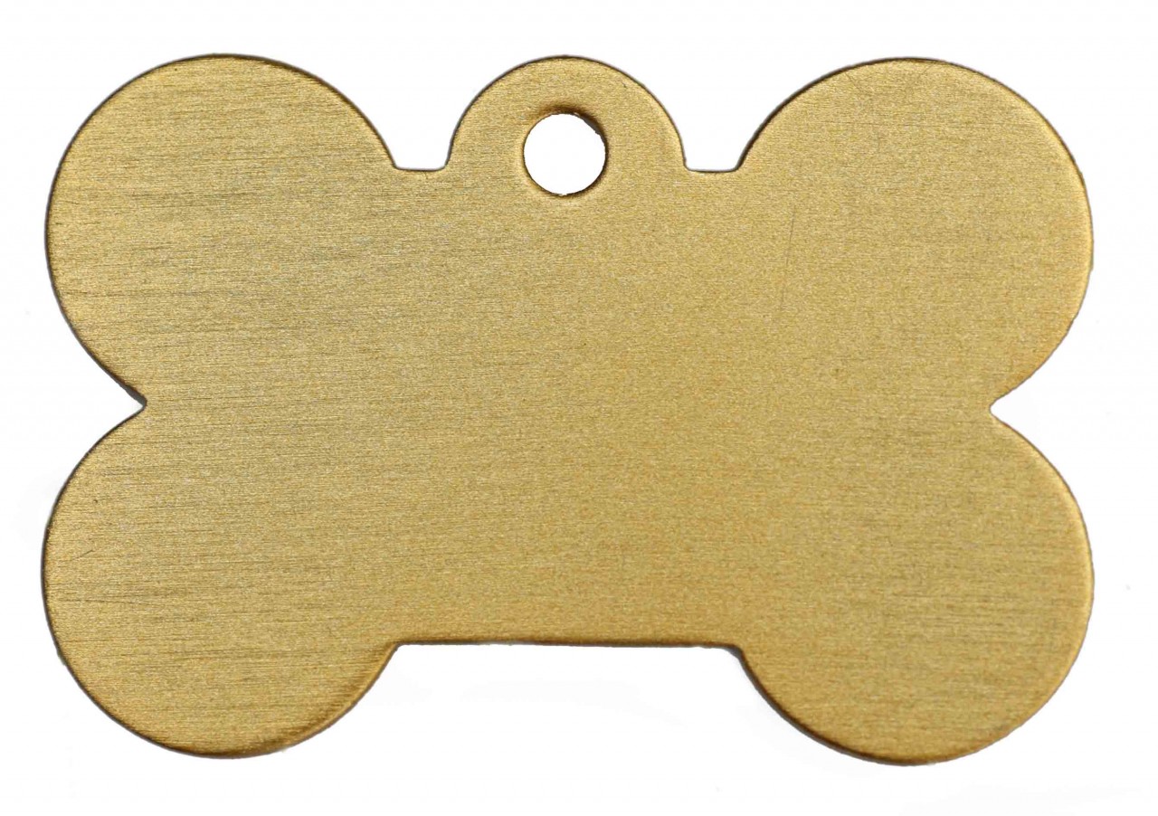 Large Gold Bone Dog ID Tag Classic | Happy Dog Days