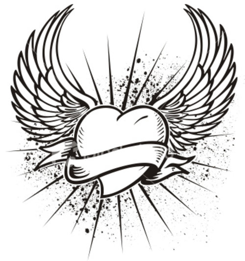 Hearts With Wings Coloring Pages | warnai.net