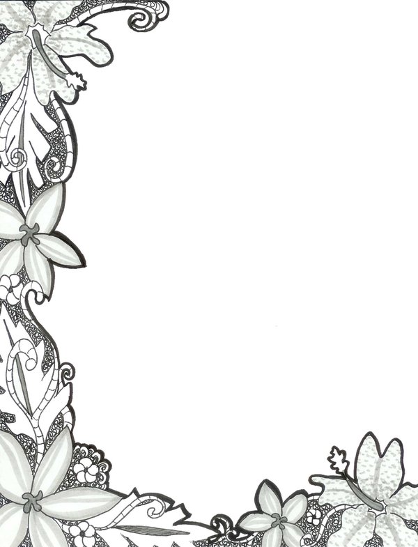 Pencil Project Pencil Border Flower Design Drawing - bmp-news