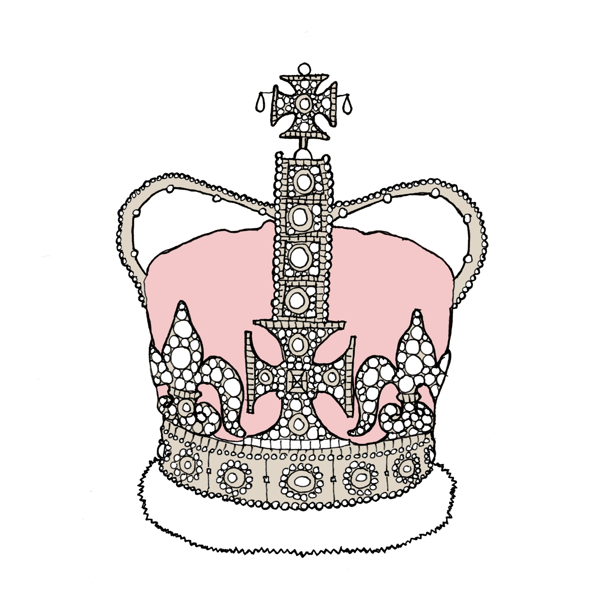 how to draw a crown for a queen