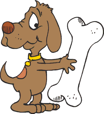 Cartoon Dog With Bone - Clipart library