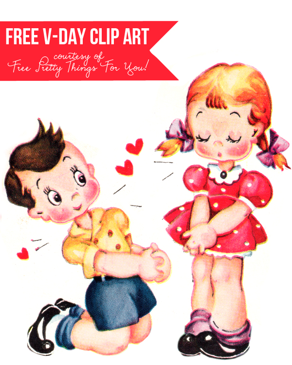 Cute Vintage Valentines Day Clip Art - Free Pretty Things For You