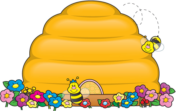 bee and beehive clipart free