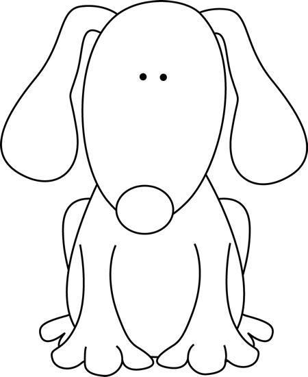 Black and White Dog for D Clip Art - Black and White Dog for D Image