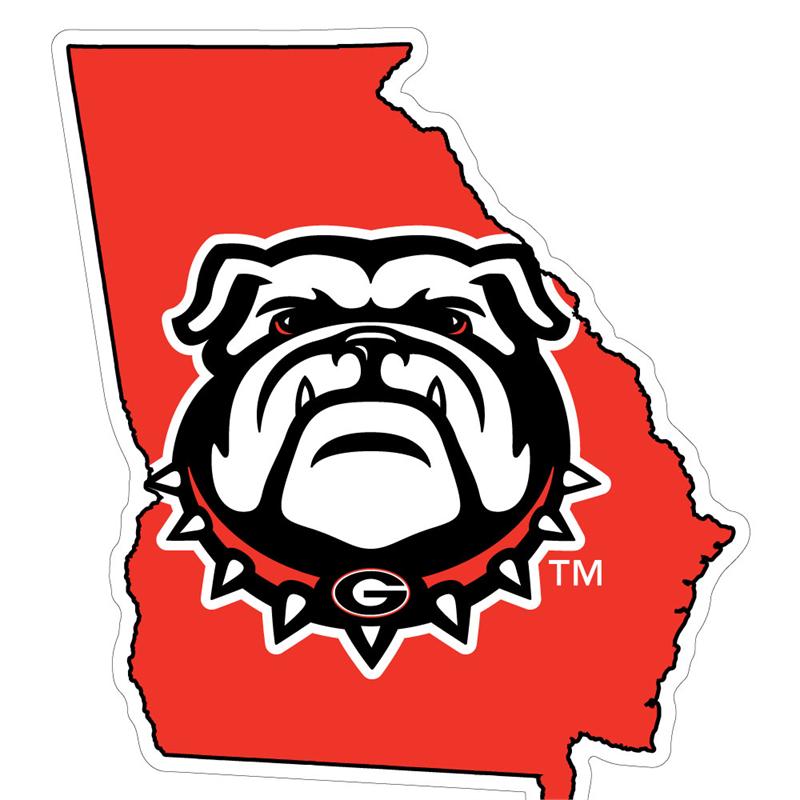 UGA Georgia Bulldogs State with Logo Decal - New Bulldog - ClipArt 