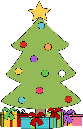 Christmas Tree with Gifts Clip Art - Christmas Tree with Gifts Image