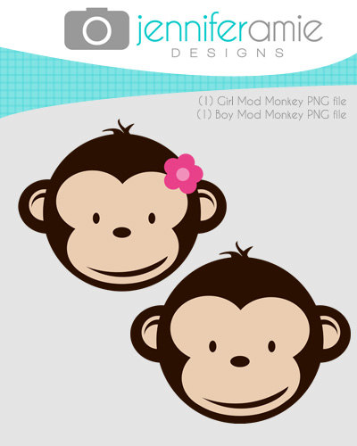 Popular items for monkey clipart 