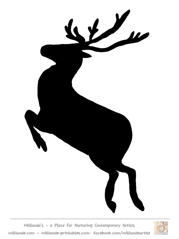 Reindeer Silhouette Template,Flying Reindeer Silhouettes 