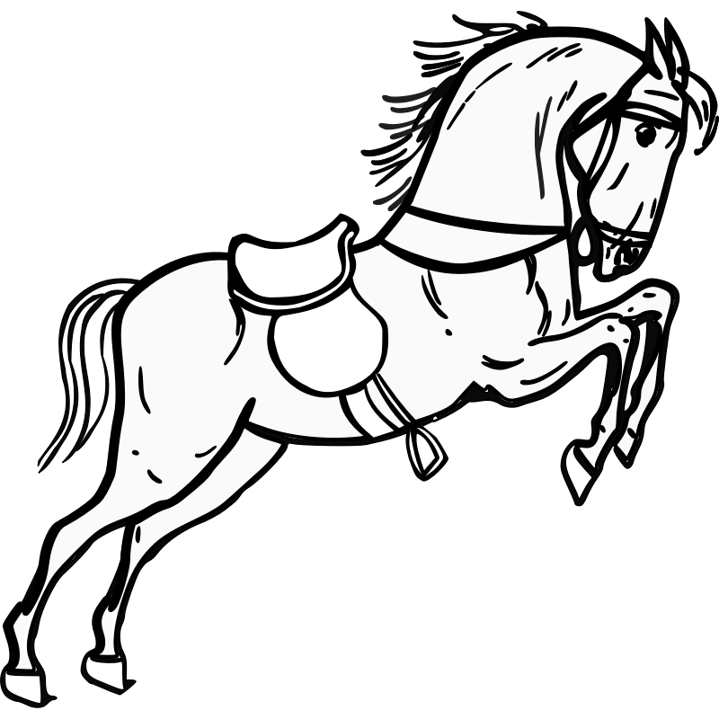 Clipart - Jumping horse outline