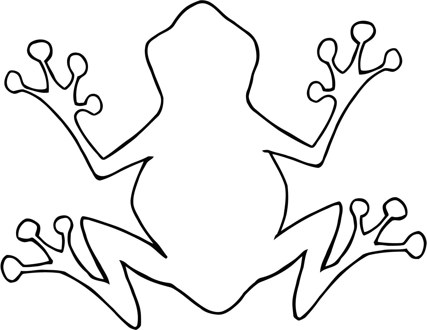 coloring sheet of cartoon outline frog for kids - Coloring Point 