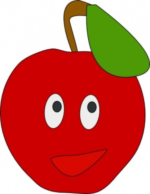 Smiling Apple clip art Vector | Free Download