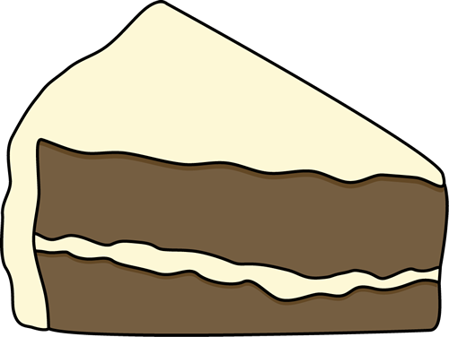 Slice of Chocolate Cake with White Frosting Clip Art - Slice of 