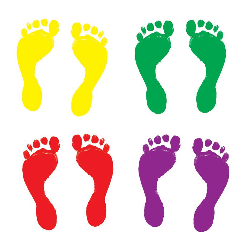 Colorful Cut-Outs Footprints 42/pk Assorted Designs | CD-5580