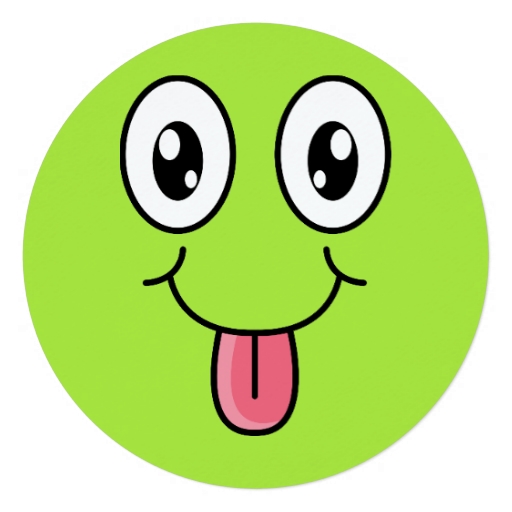 Green Silly Cartoon Smiley Face Birthday Party 5.25x5.25 Square 