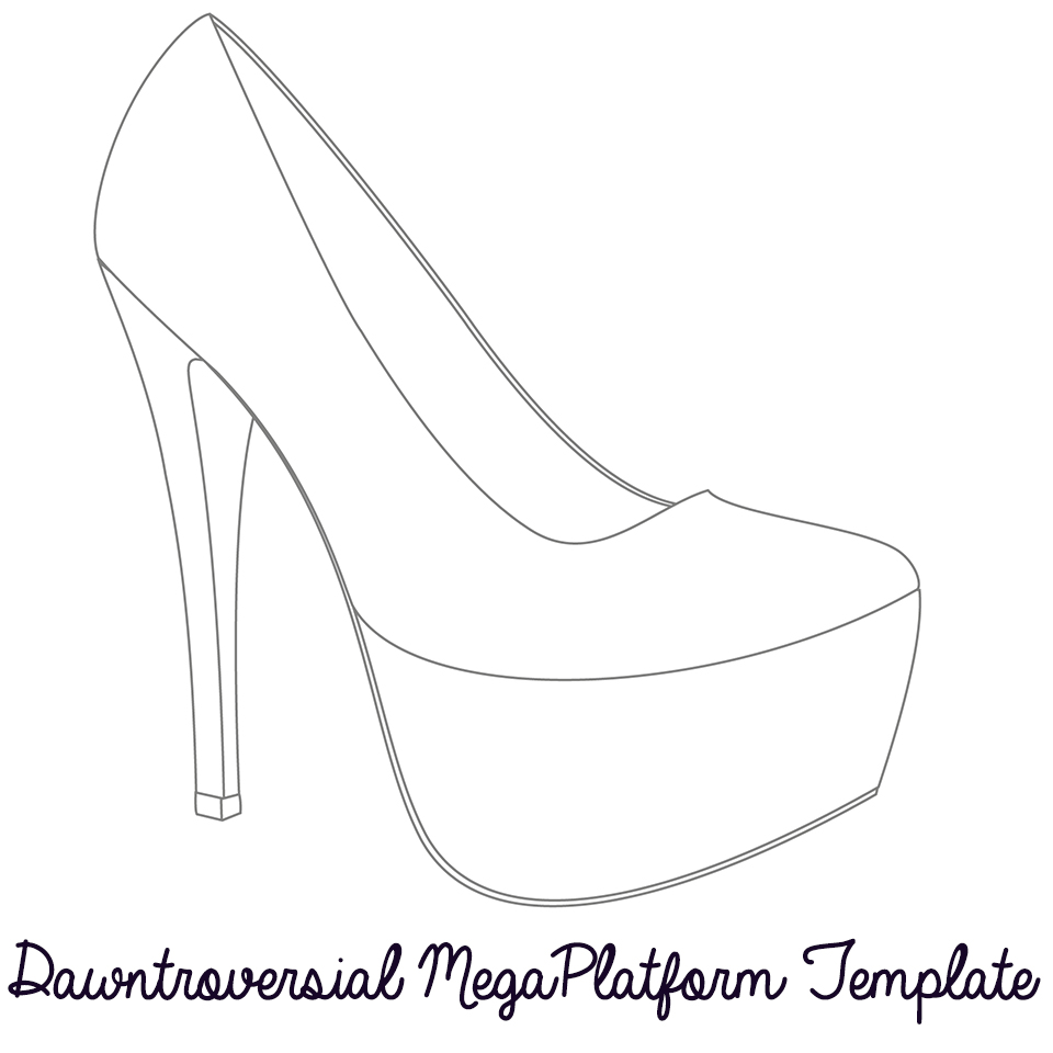 heel outlines - Clip Art Library Within High Heel Template For Cards