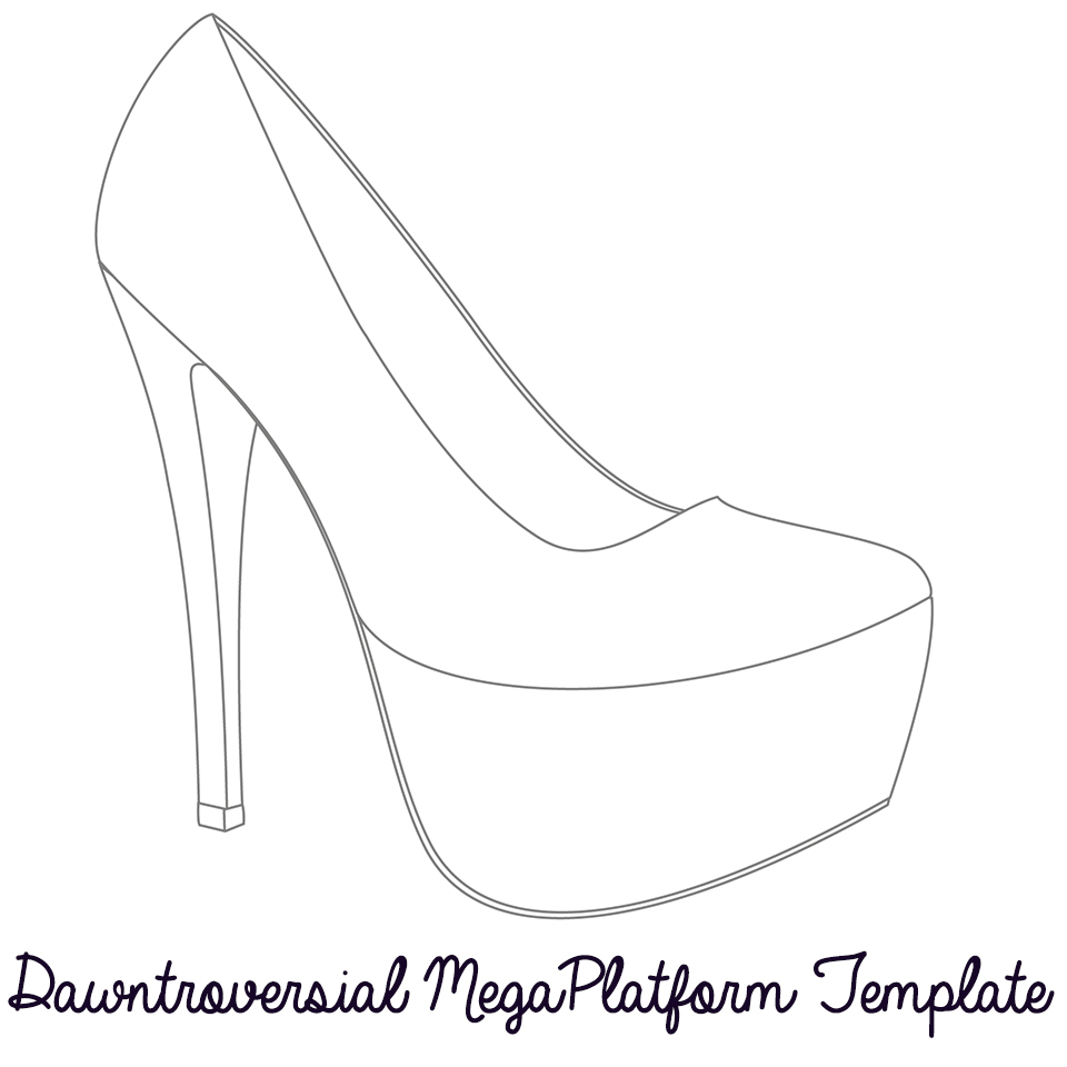 Free Shoe Outline Template, Download Free Shoe Outline Template For High Heel Template For Cards