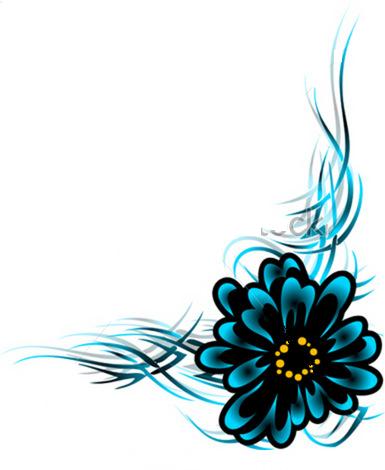 Lovely Tribal Flower Tattoo Design 