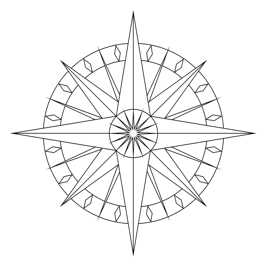 Clip Arts Related To : blank compass rose with intermediate directions. 