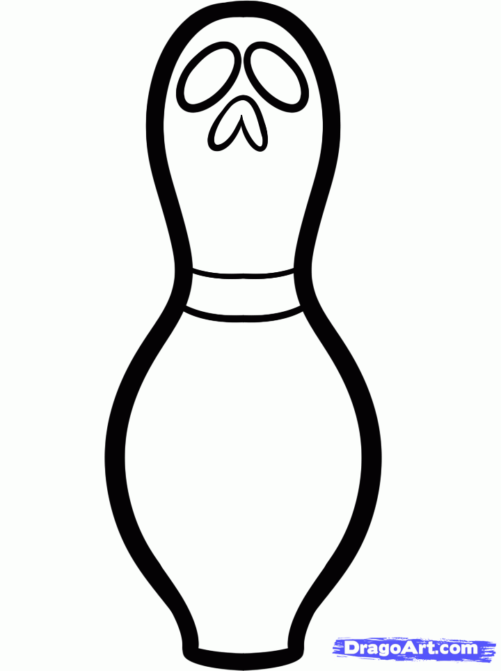 How to Draw a Pin, Bowling Pin, Step by Step, Stuff, Pop Culture 