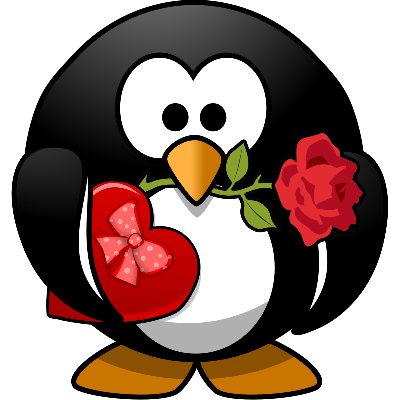 Clipart - Valentine Penguin