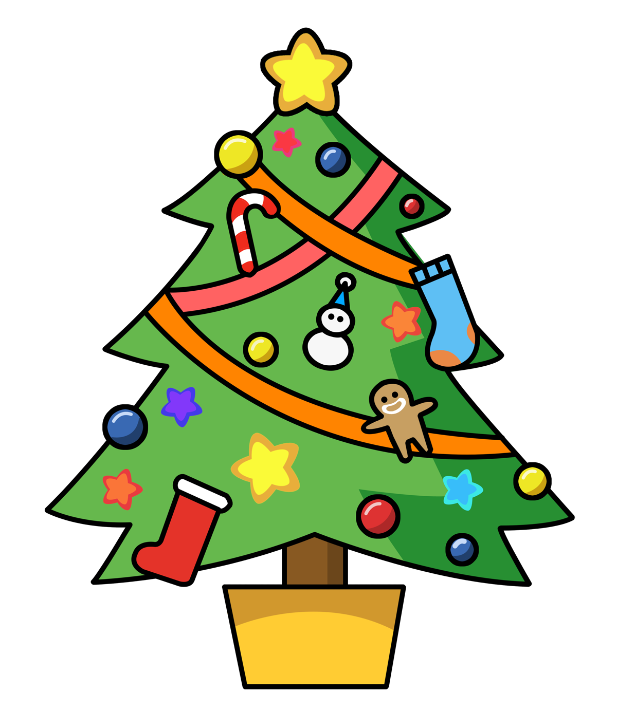 Xmas Stuff For  Cartoon Christmas Tree Outline