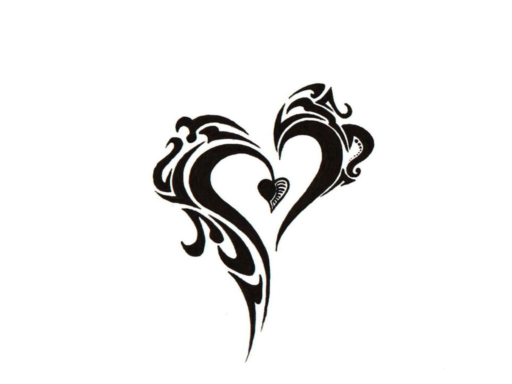 Heart Tattoo With Tribal Design : Amazing Tattoo Design - ClipArt 